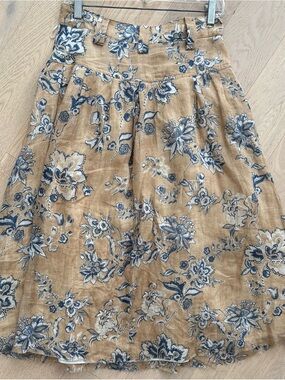 Zara Ramie Floral print skirt